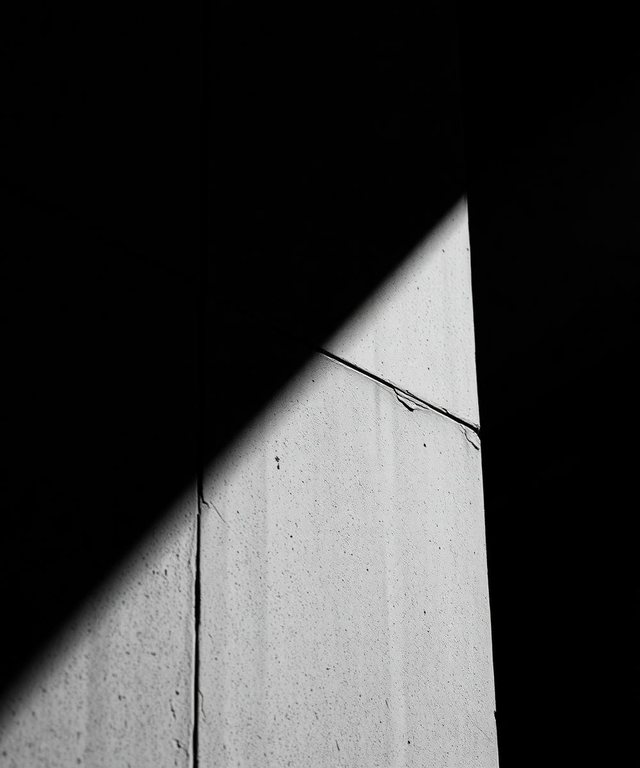 Detalhe de betão com sombra diagonal